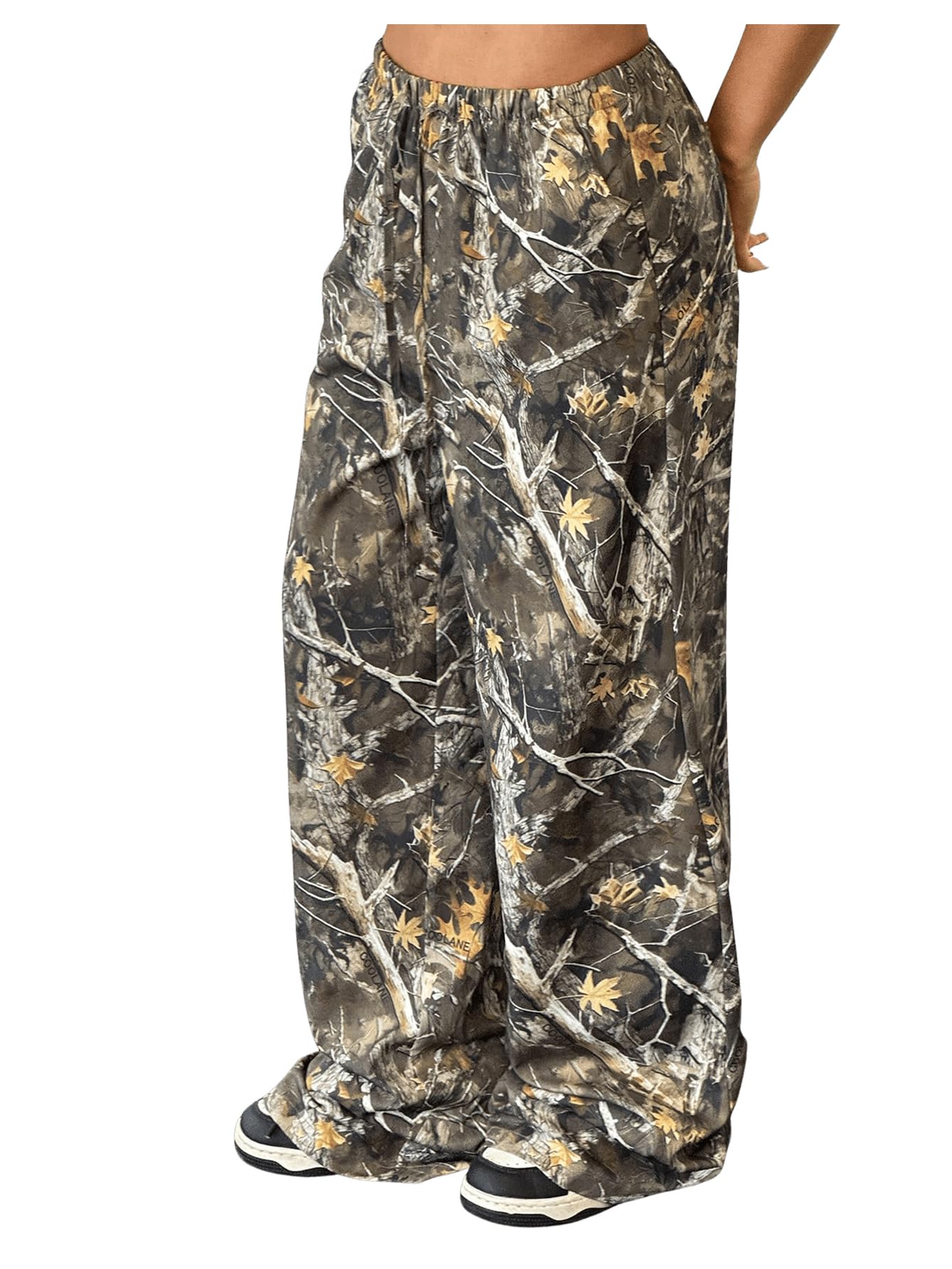 Milumia Girls Camo Print Wide Leg Pants - Elastic Waist Straight Leg Joggers for School, Play & Outdoor Activities | Trendy Casual Trousers for Teen Girls