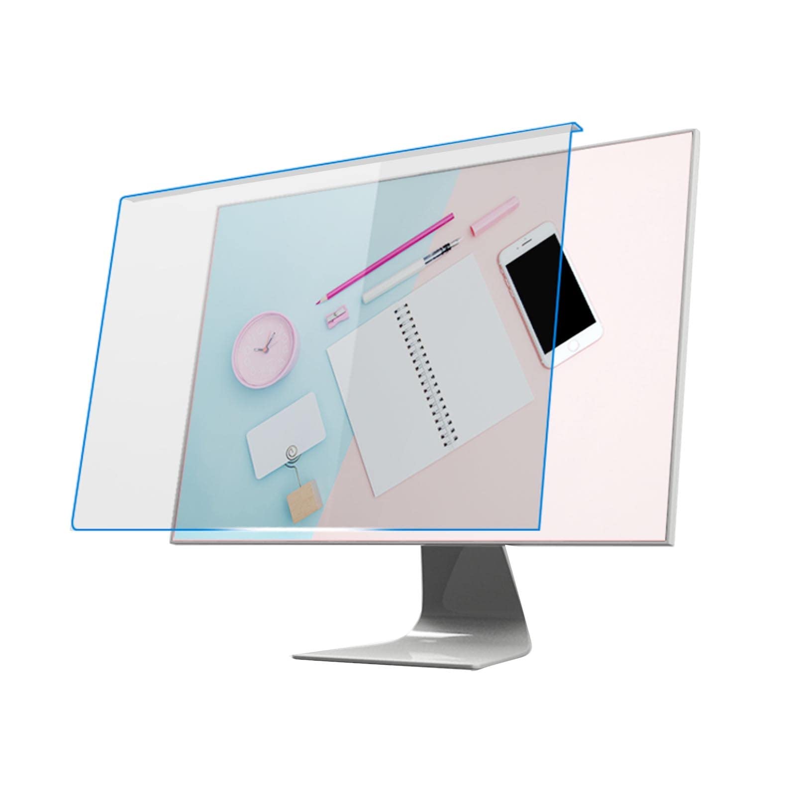 LIGUOYI HD Anti-Blue Light Screen Protector for 20 21.5 23 Inch 16:9 Desktop Monitors - Reusable Hanging Film to Reduce Eye Strain | Perfect for Office, Gaming & Home Use