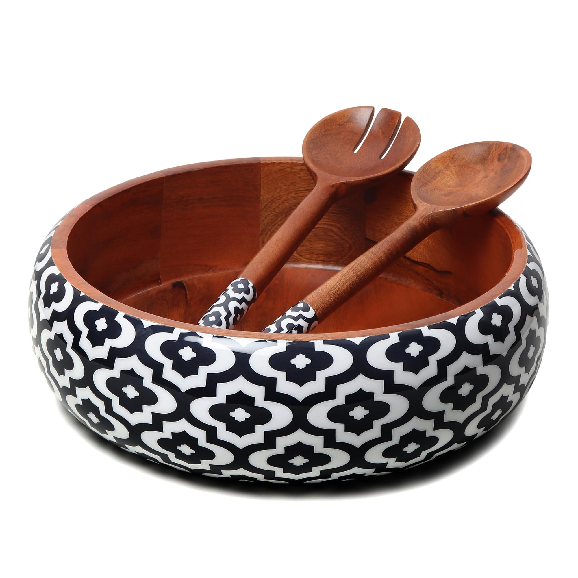 Large Salad Bowl with Servers - 12x4
