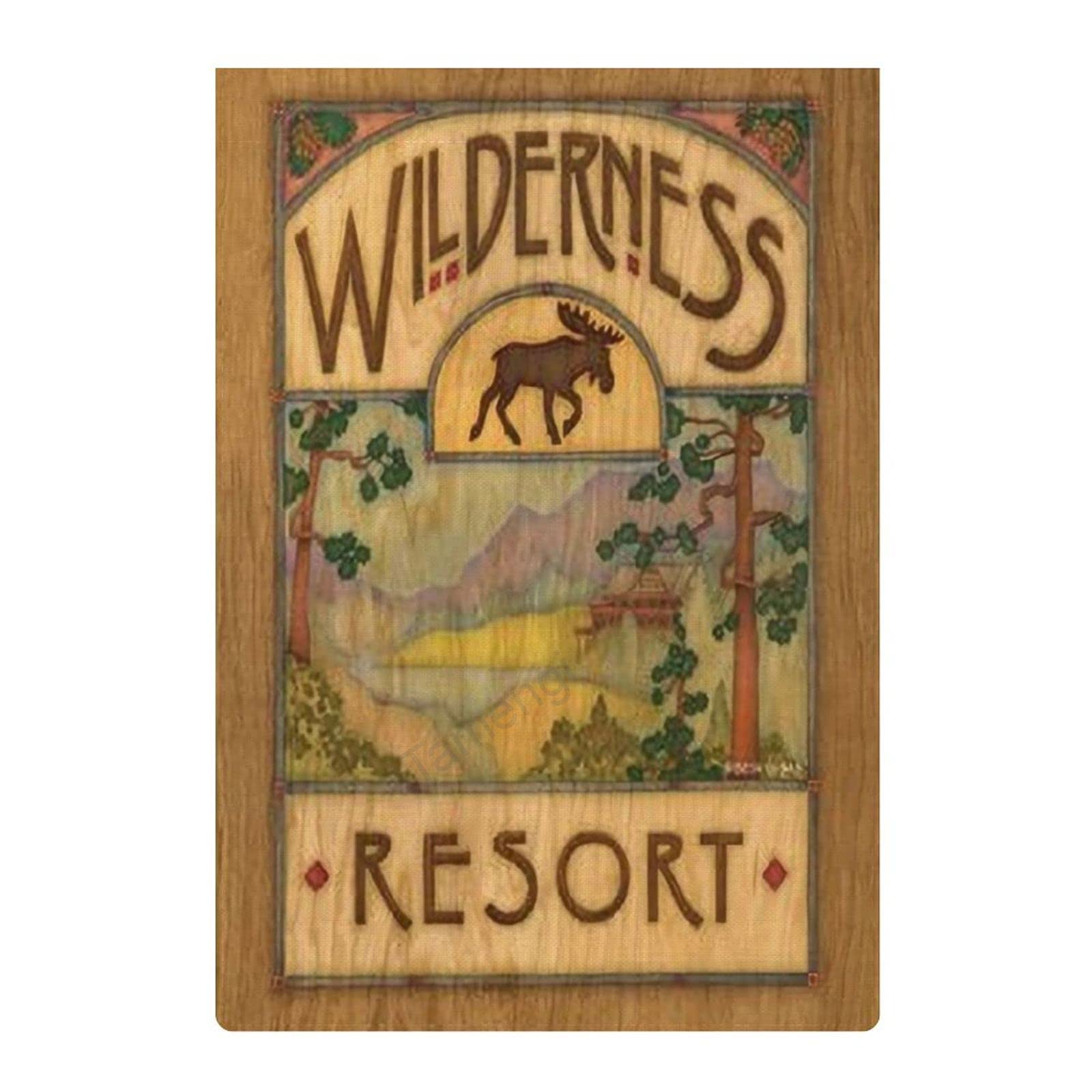 Tamengi 12.5×18.5 Inch Double Sided Vertical Garden Flag - Wilderness Resort Heart Welcome Banner for Outdoor Yard, Wedding, Anniversary & Farmhouse Decor (Cotton Linen) - Perfect for Porch, Patio, Garden & Seasonal Home Decoration