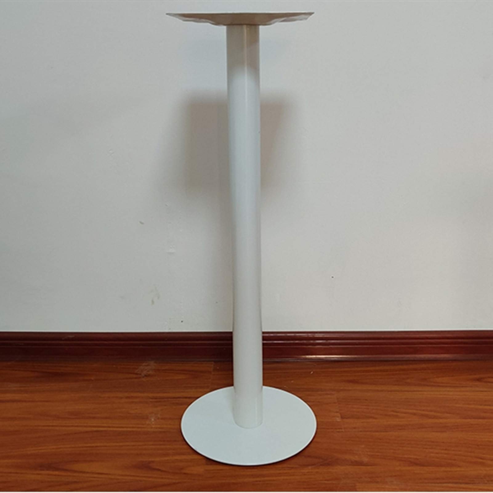 Heavy Duty Single Column Desk Leg - Metal Thickened Round Tube Bracket for Kitchen, Bar, Coffee Table, Workbench (White, 75cm/29.5in) - Perfect for Breakfast Bars, Worktops & Industrial Furniture Support