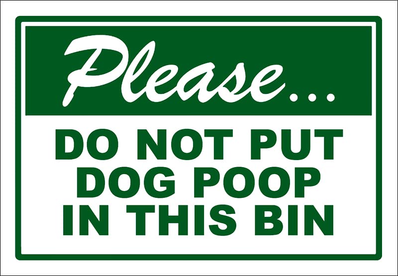 Eco-Friendly 'Please Do Not Put Dog Poop Here' Sticker - 3x4 Inch Vinyl Decal for Trash Cans, Parks & Public Spaces - Durable, Waterproof & Humorous Sign to Keep Areas Clean - Perfect for Dog Parks, Apartment Complexes & Community Bins