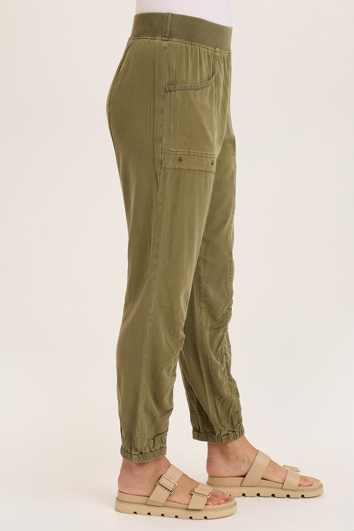 Squire Twill Banded Hem Casual Pants for Men - Comfortable Relaxed Fit Trousers for Everyday Wear, Office & Travel