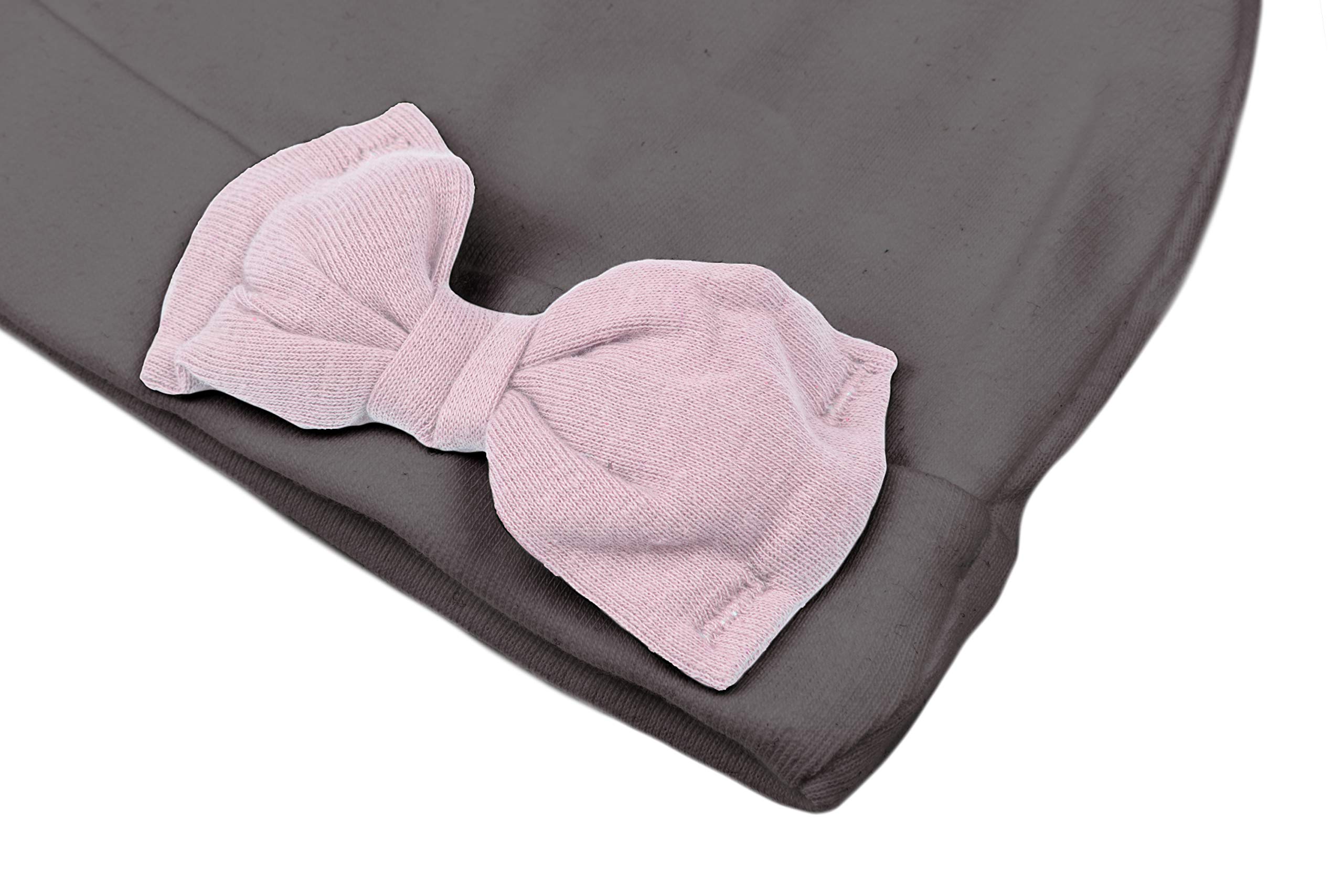 Adorable Newborn Baby Hats with Bow - Soft & Warm Winter Infant Hats for Boys & Girls | Perfect for Newborn Photography, Winter Outfits & Gift Giving