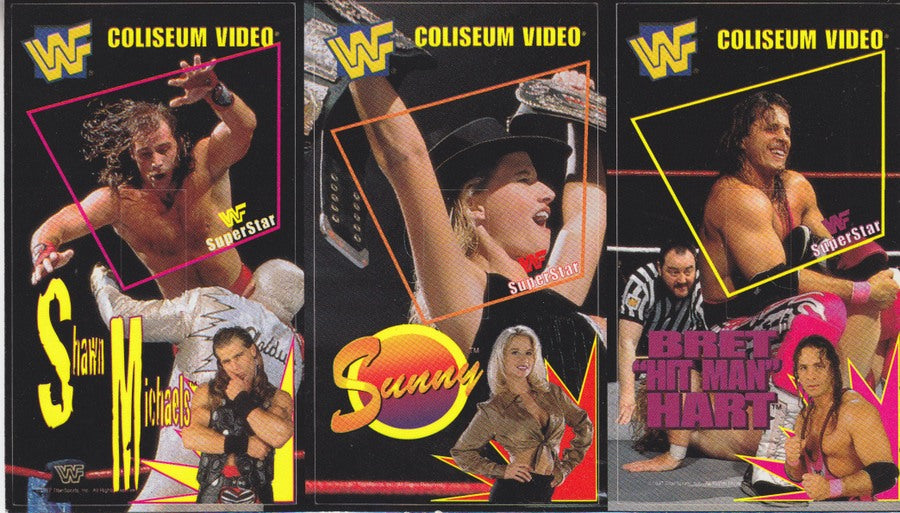 1997 WWF Coliseum Video Sticker Sheet - Set of 3 Vintage Wrestling Collectibles (Approx $5 Value) - Perfect for WWE Memorabilia Collections & Fan Displays