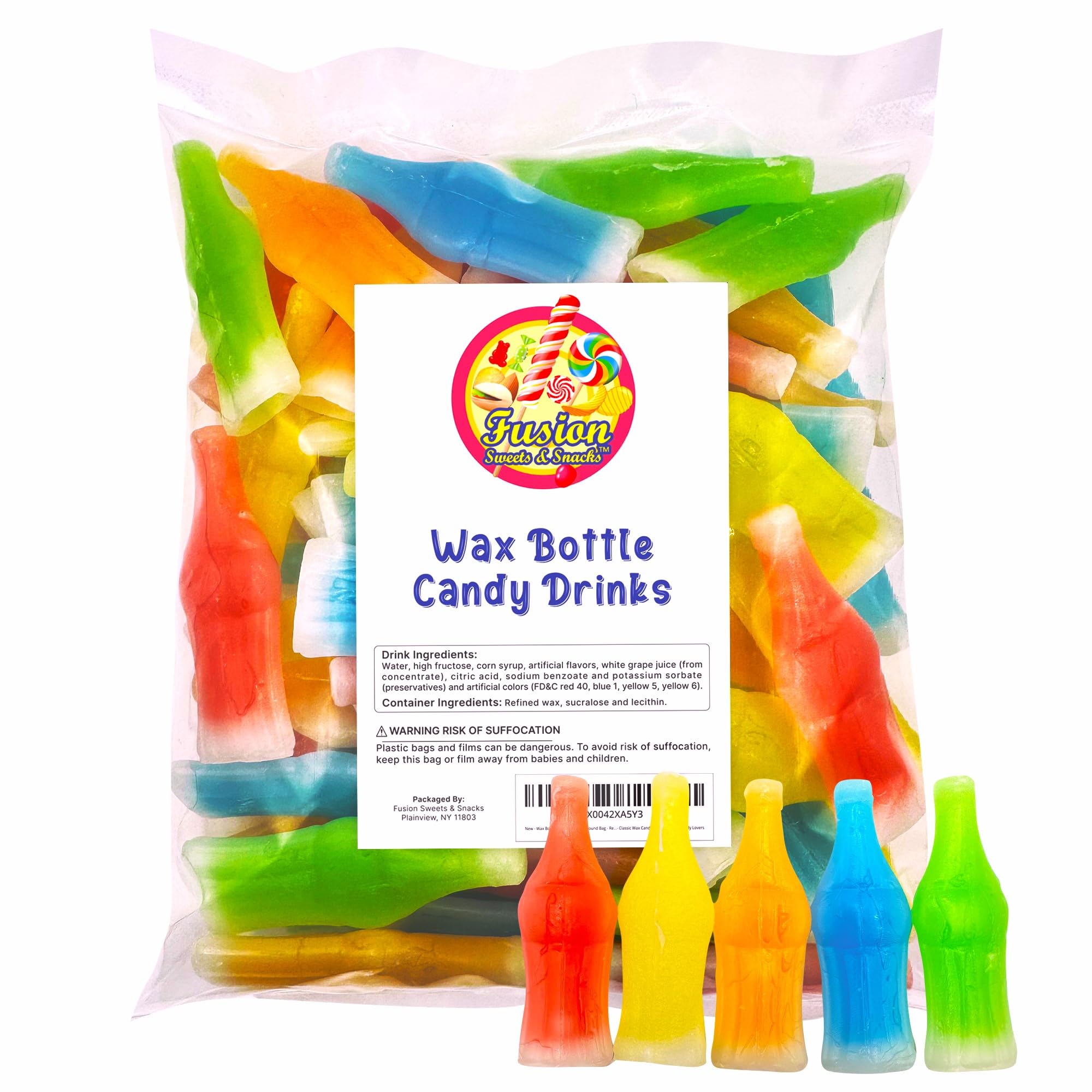 Retro Wax Candy Bottles - 1lb Variety Flavors for Old School Candy Lovers - Perfect for Parties & Nostalgic Gifts