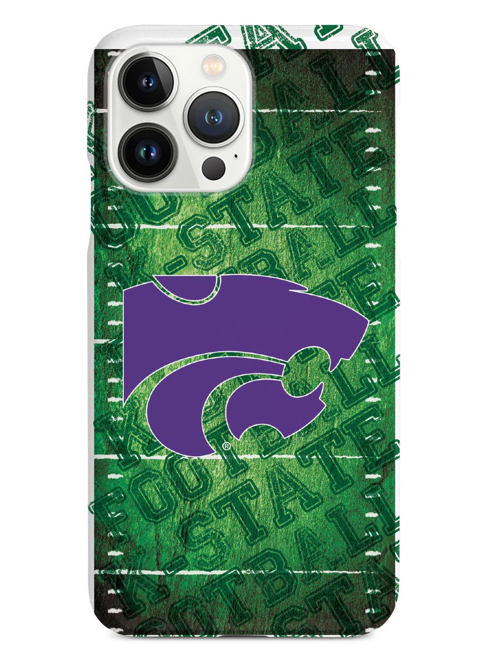 3D Textured iPhone 15 Pro Max Case with Rubber Bumper - Kansas State University Wildcats Football Design - Protective Cover for Apple iPhone 15 Pro Max - Perfect for Game Days and School Spirit