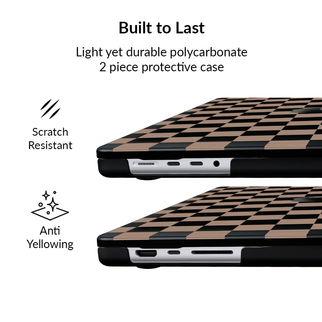 Stylish Mocha Vibe Check MacBook Pro Case - Protective Hard Shell Cover for MacBook Pro 13/14/15 Inch - Perfect for Work, Travel & Coffee Shop Vibes
