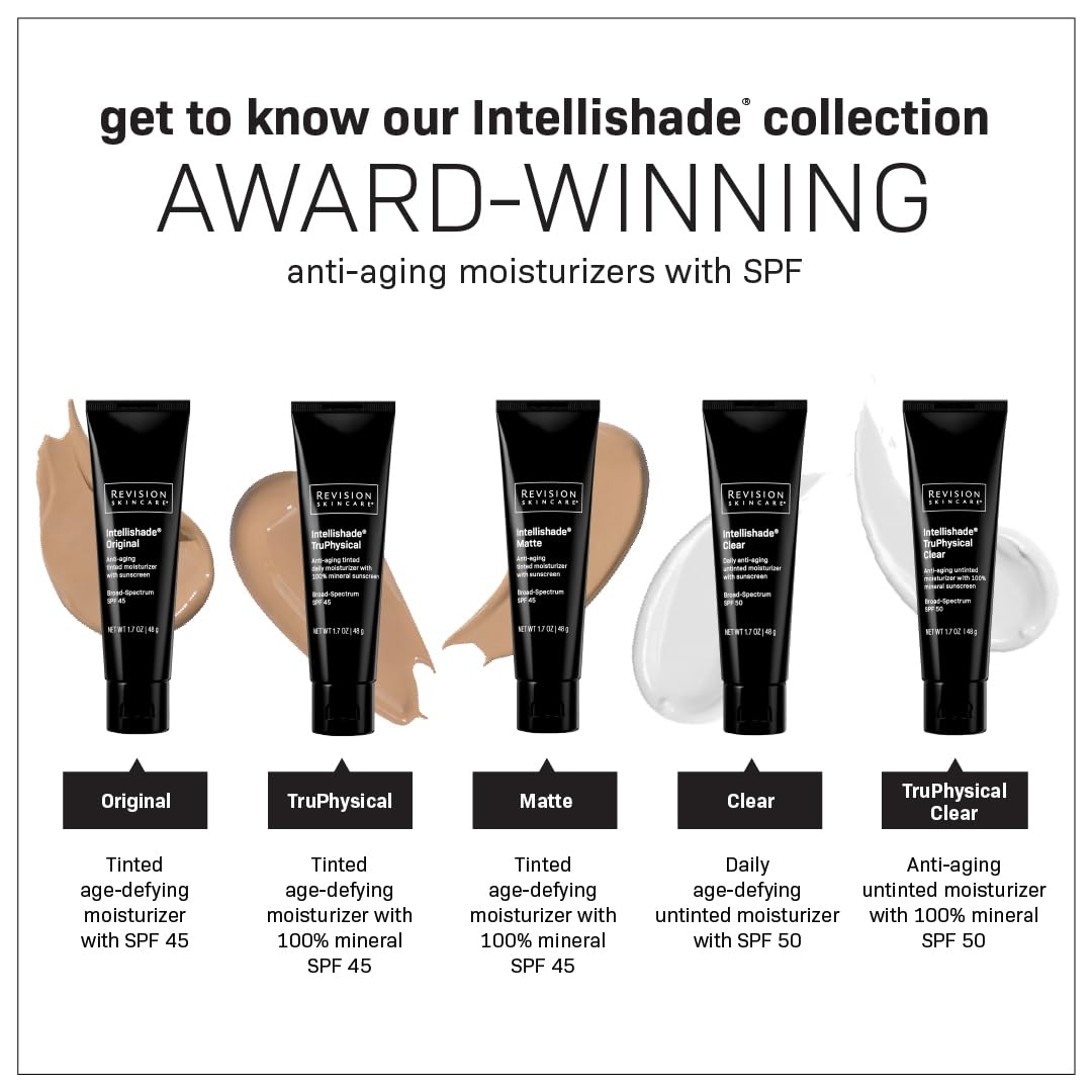 Revision Skincare Intellishade® TruPhysical Clear SPF 50 - Oil-Free Anti-Aging Daily Moisturizer with Peptides & Antioxidants, Untinted 1.7 oz | Perfect for Daily Sun Protection & Hydration