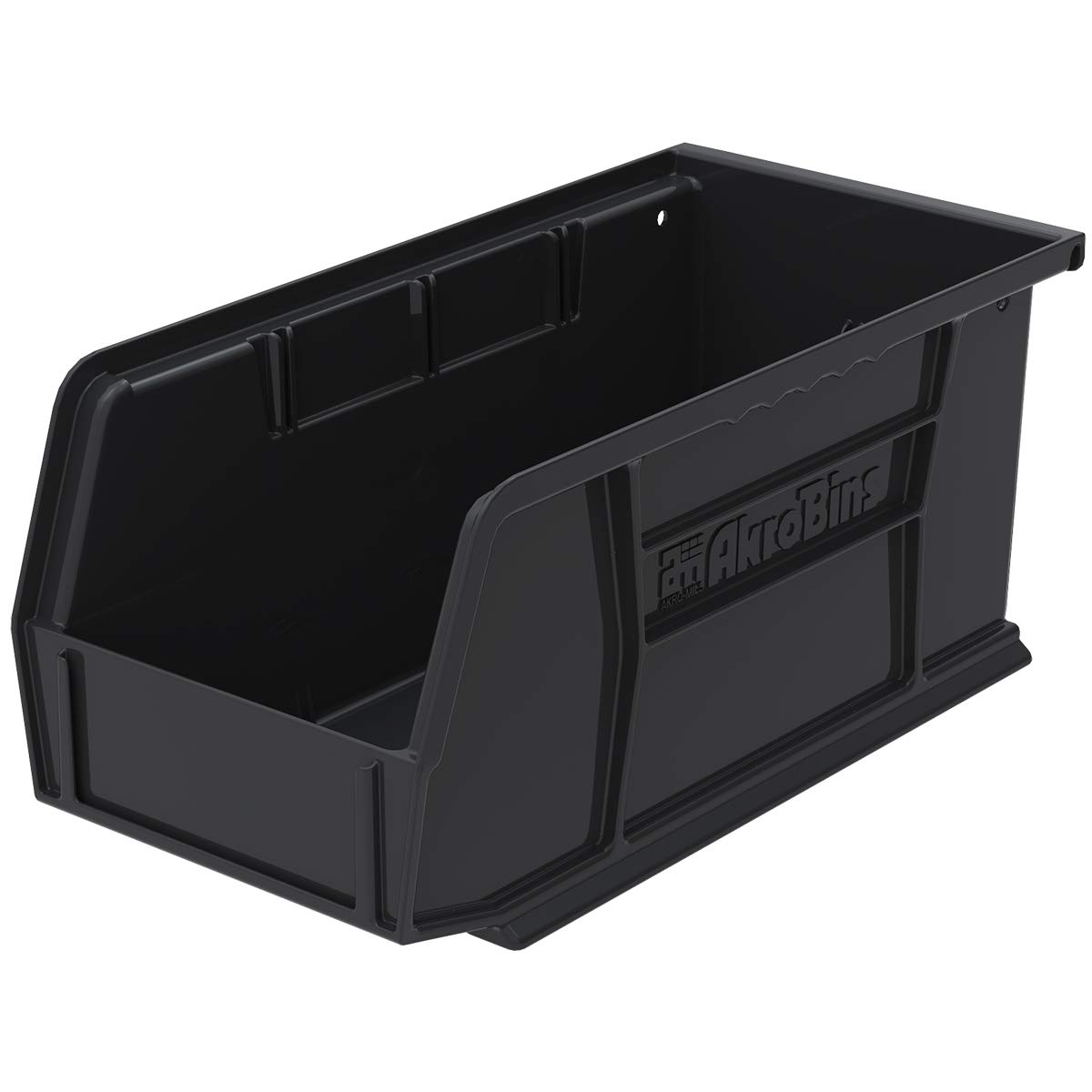 Akro-Mils 30230 12-Pack Black Plastic Storage Bins - 11x5x5 Inch Hanging Stackable Organizer Containers for Garage, Workshop & Home Organization