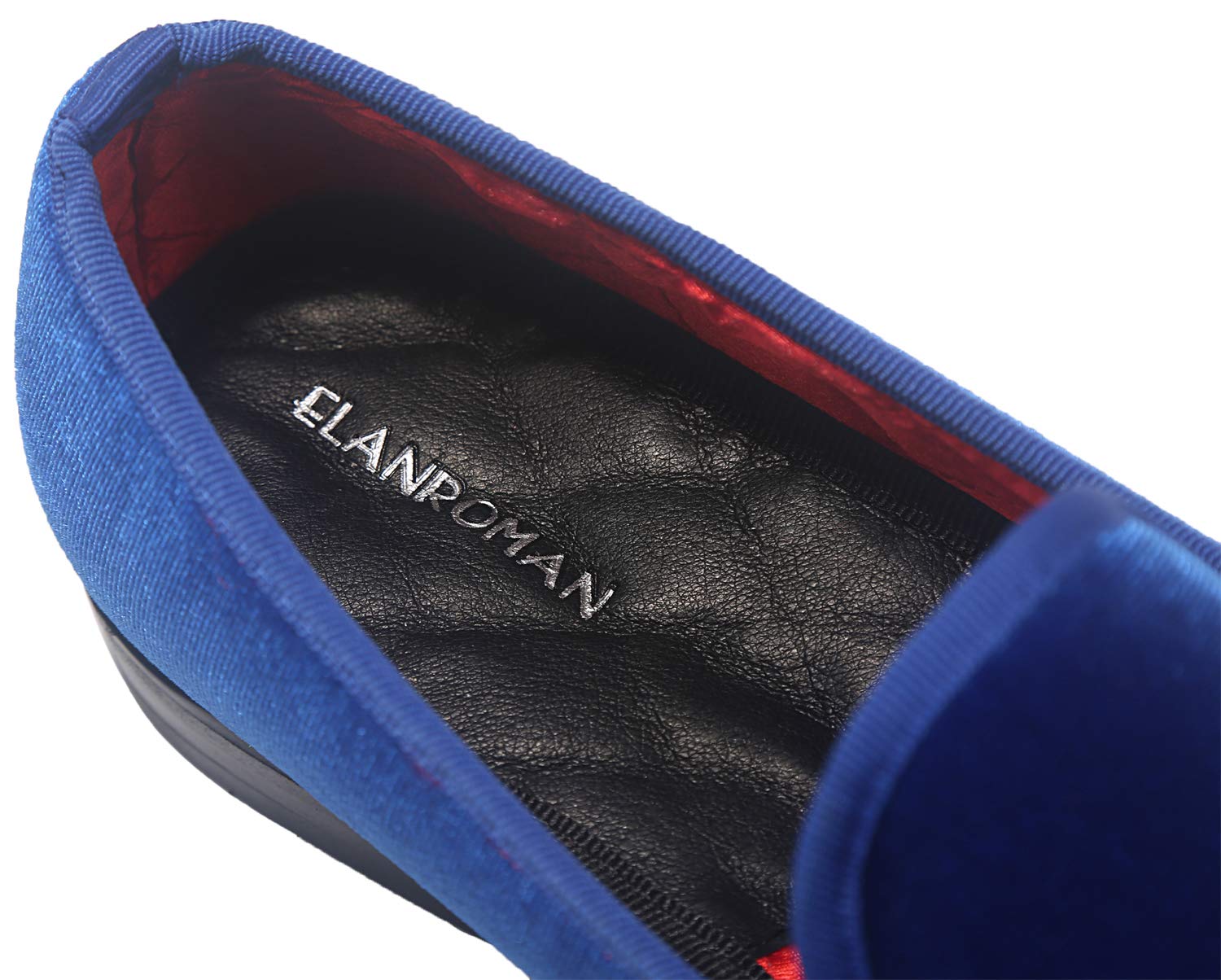 ELANROMAN Men's Velvet Embroidered Loafers - Fashionable 1.0 & 2.0 Dress Shoes for Wedding, Prom, Party & Formal Occasions