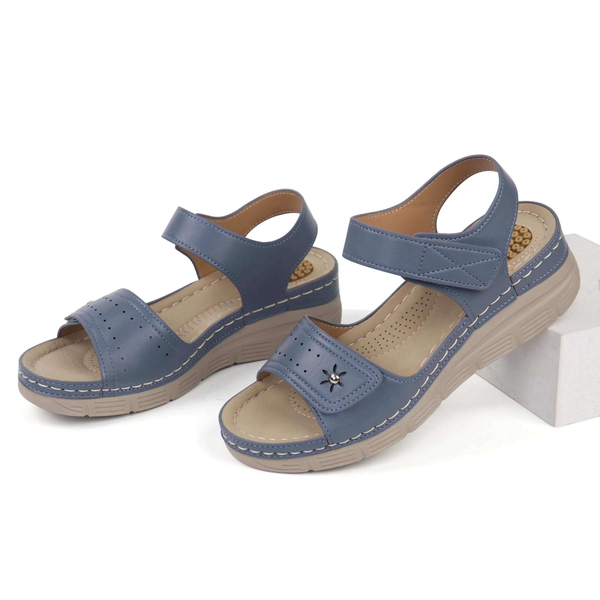 **JABASIC Women's Comfortable Orthotic Walking Sandals – Arch Support for Flat Feet & Plantar Fasciitis – Perfect for Travel, Hiking & Everyday Wear**