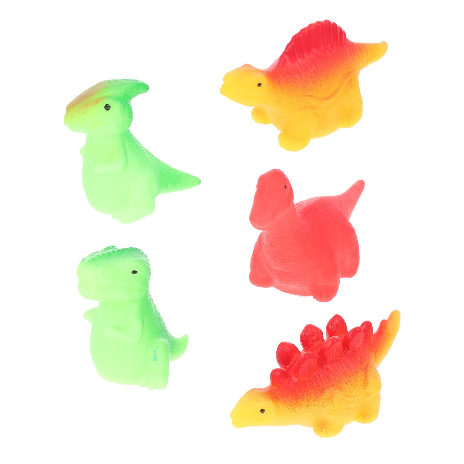 **5Pcs Colorful Glow in The Dark Dinosaur Bath Toys - Floating Light Up Rubber Dinosaur Set for Kids, Bathtub Fun & Party Favors | Perfect for Bath Time, Pool Play & Birthday Gifts**
