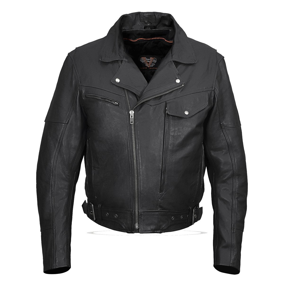 Premium Vance Leather Men's Pistol Pete Jacket - Genuine Leather Motorcycle Jacket with Padded Back for Protection | Perfect for Riding, Outdoor Adventures & Casual Wear