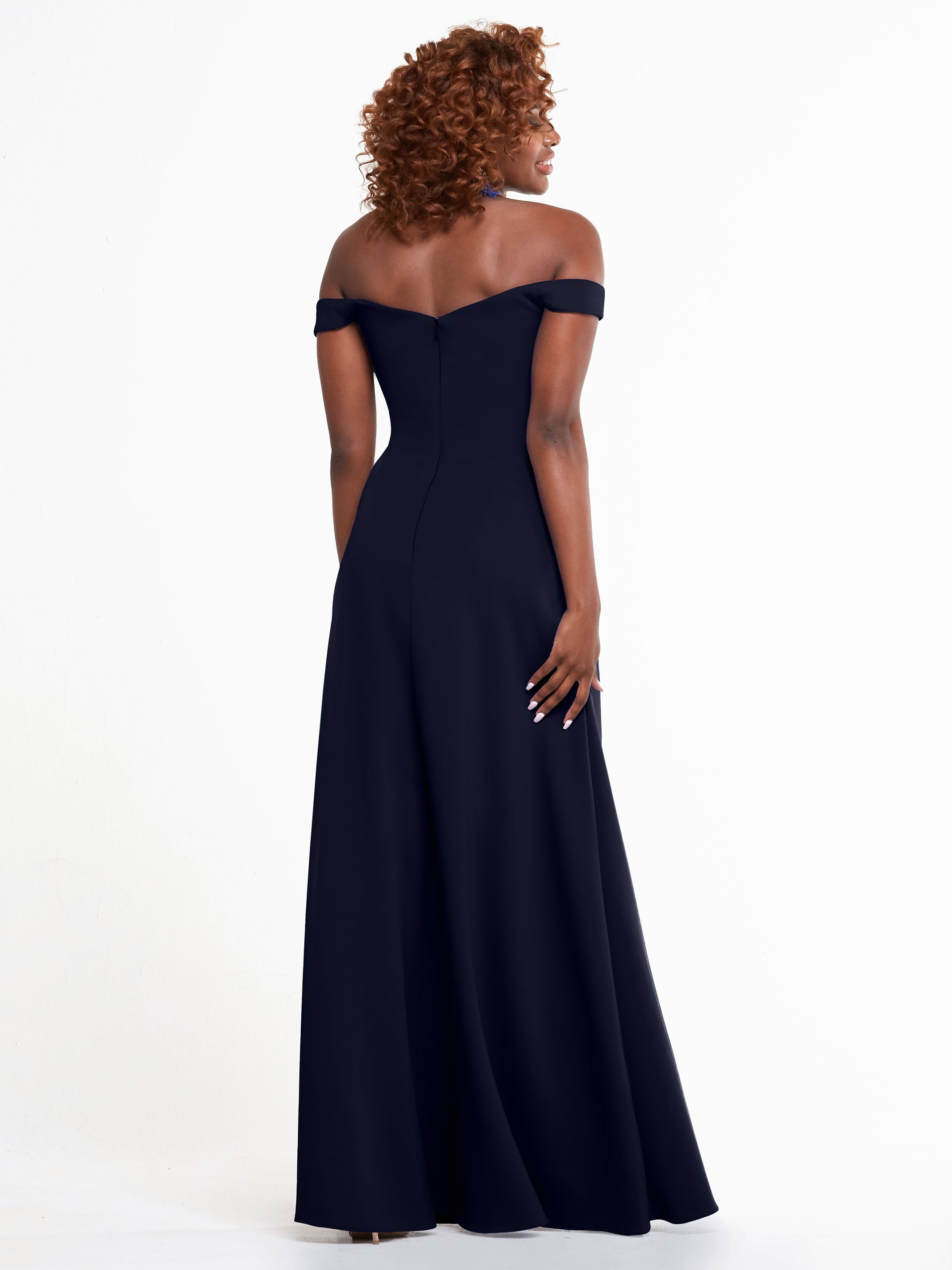 Elegant A-Line Double Knit Bridesmaid Dress with Off-the-Shoulder Straps - Perfect for Weddings, Formal Events & Special Occasions