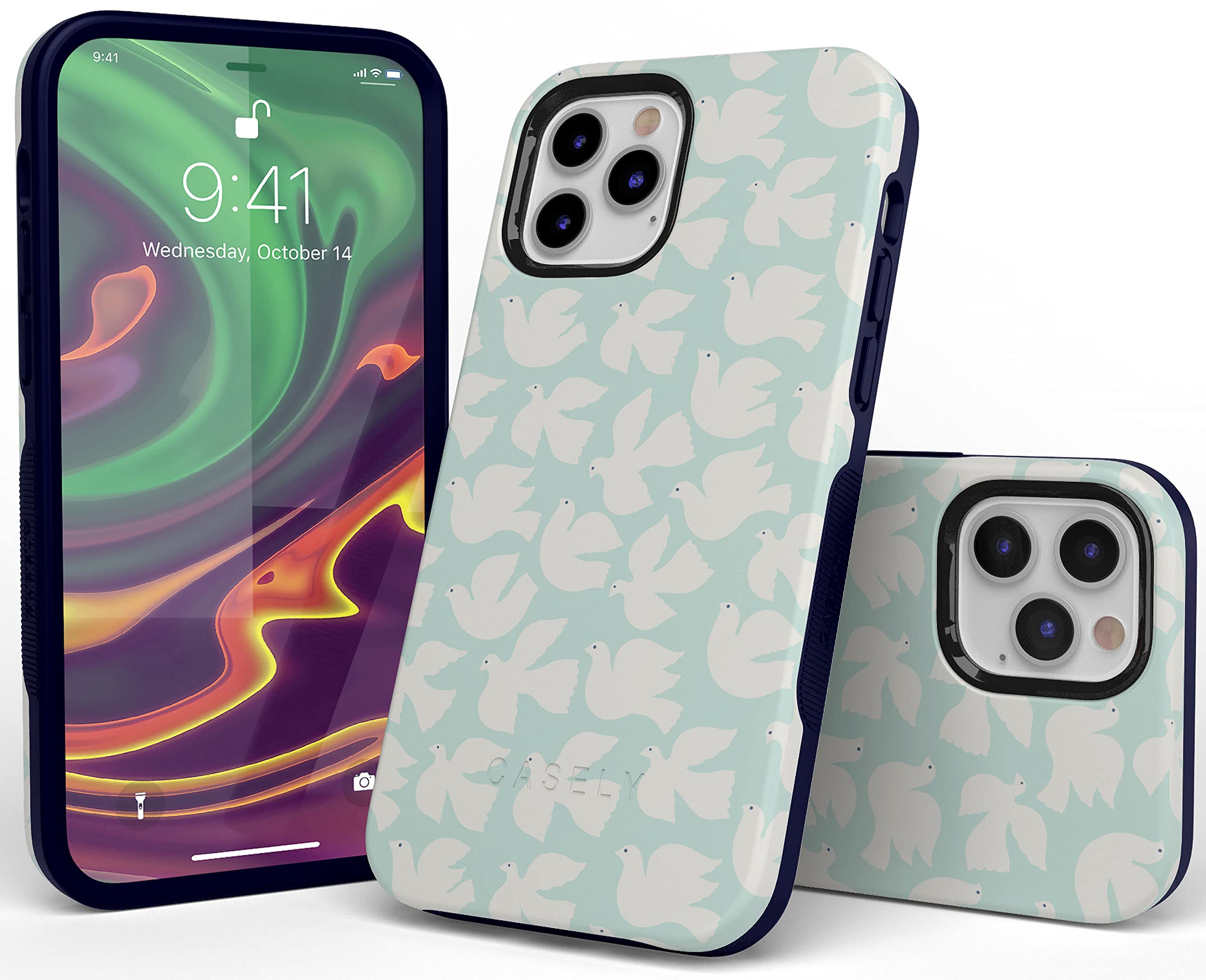 Casely iPhone 11 Pro Max Case - Premium Protective Cover with Love Birds & White Doves Design | Slim Fit, Shockproof, Scratch Resistant | Perfect for Everyday Use, Travel & Gift Giving