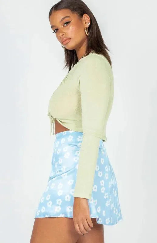 Women's High Waist Satin Printed A-Line Mini Skirt - Sexy Stretchy Party Skirt for Night Out, Club, Date Night & Summer Outfits