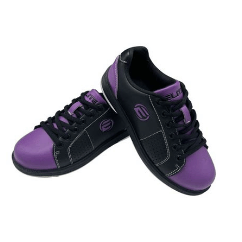ELITE Youth Classic Black/Purple Bowling Shoes - Lightweight & Comfortable for Kids & Teens - Perfect for League Play, Casual Bowling & Arcade Fun