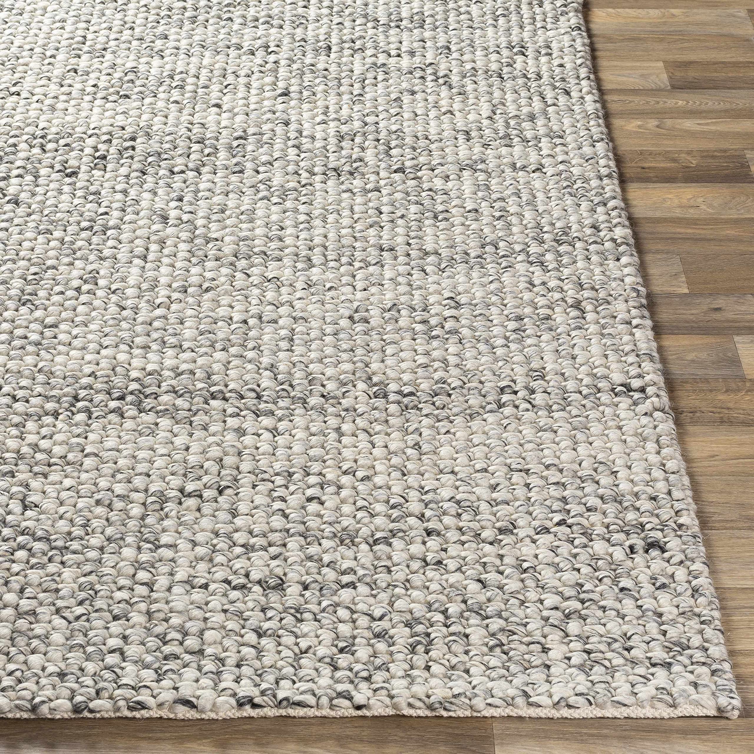 Hauteloom Limekiln Wool Area Rug - Soft & Durable Gray Ivory 6' x 9' - Perfect for Living Room, Bedroom, Office Decor