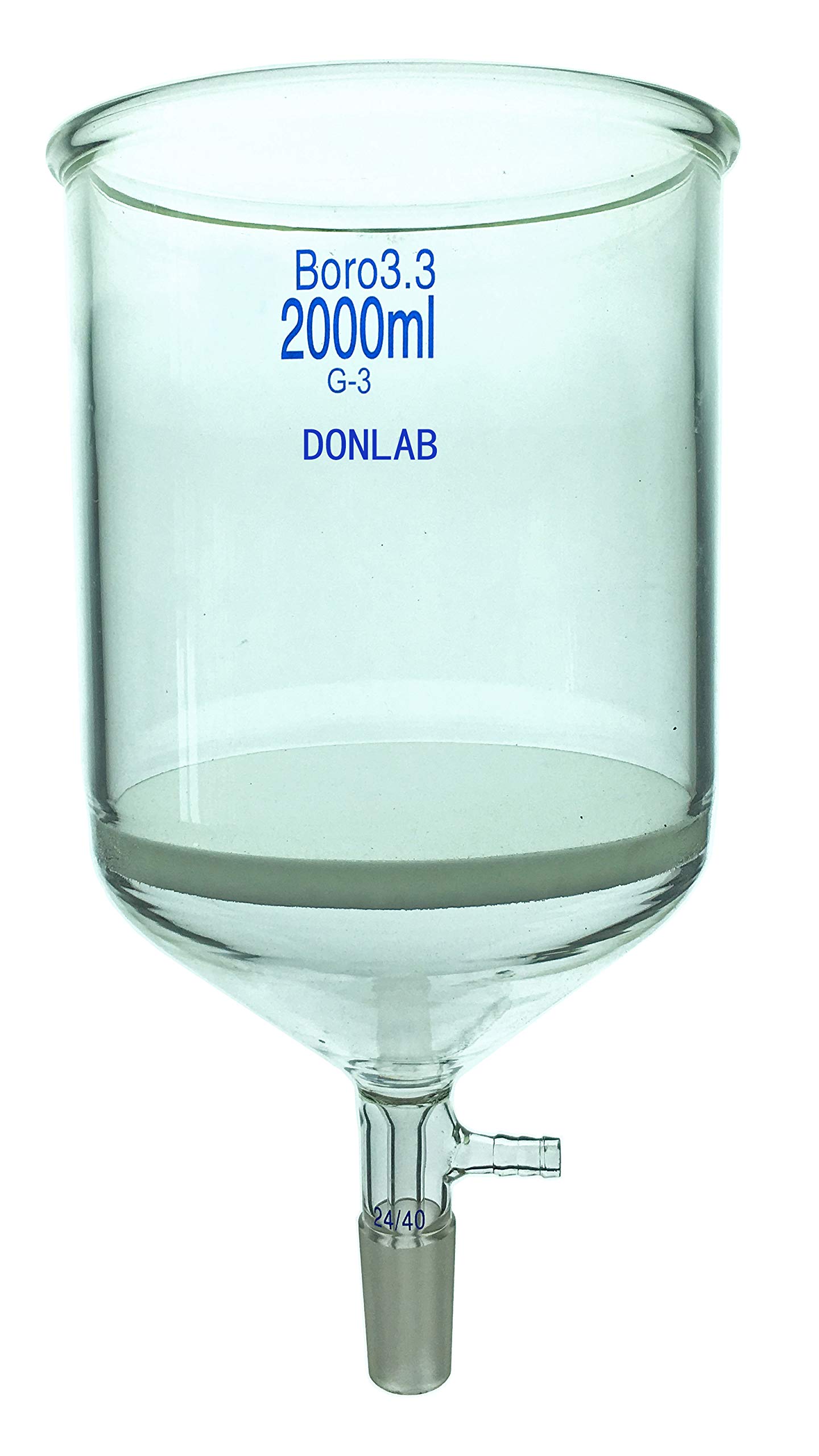 2000ml Glass Buchner Funnel with 10mm Vacuum Hose Connection - Laboratory Filter Funnel for Chemistry, Vacuum Filtration & Scientific Experiments - Perfect for Lab Use, Distilling & Organic Chemistry Processes