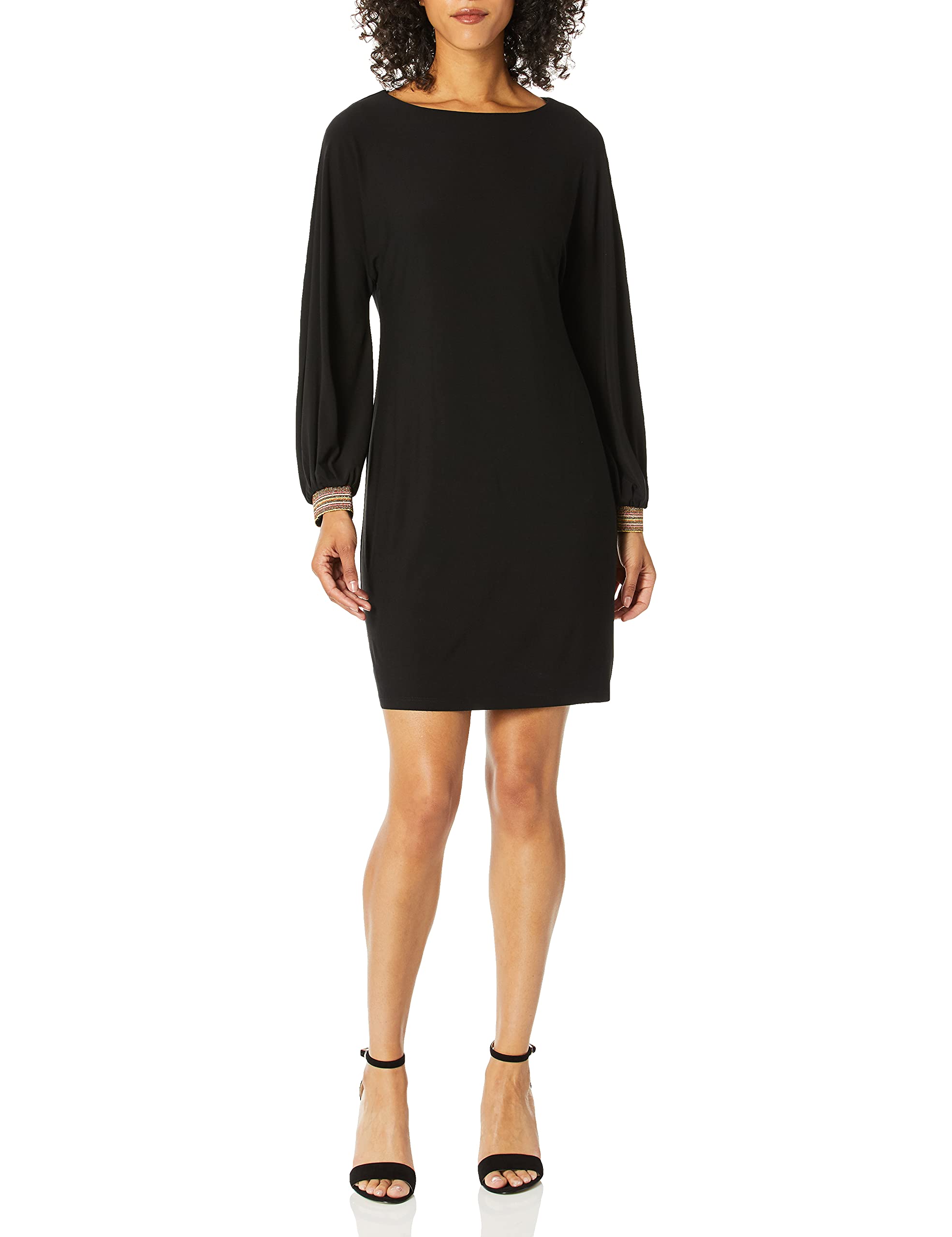 Trina Turk Women's Jazz Hands Embellished Sleeve Cocktail Dress for Party, Wedding & Special Occasions | Floral Print A-Line Midi Dress with Beaded Details