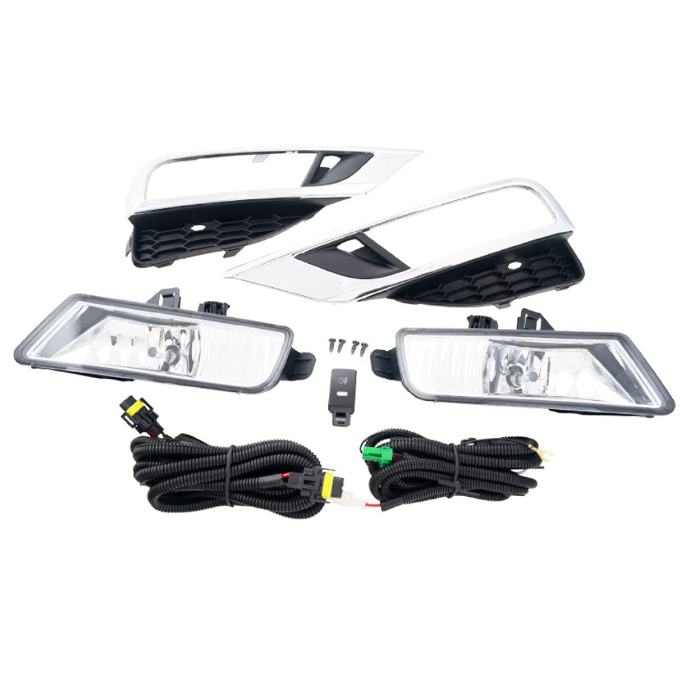 2015-2016 Honda CRV CR-V Chrome Fog Lights Lamps Assembly Set Left & Right Side - Enhanced Visibility for Night Driving & Foggy Conditions