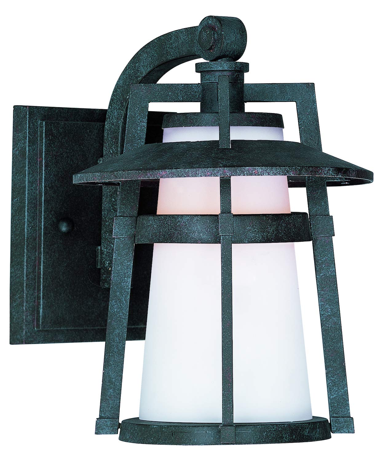 Vintage Satin White Glass Adobe Wall Lantern with One Light - Outdoor Porch Lighting, Patio Decor, Garden Accent Light