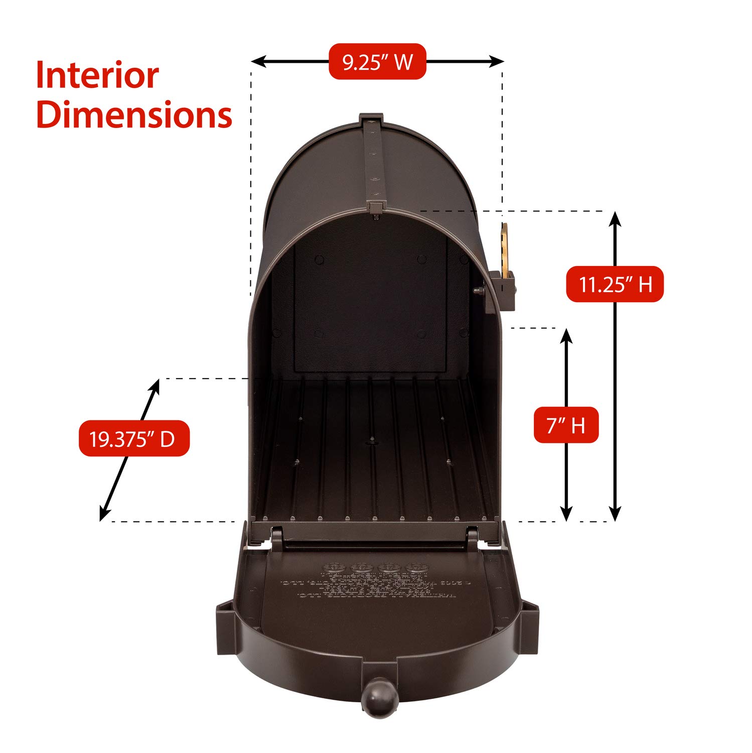 Whitehall Products Capital Mailbox in French Bronze - Durable Outdoor Mailbox with Anti-Rust Coating for Home, Office & Apartment Buildings | Perfect for Mail Delivery & Curb Appeal