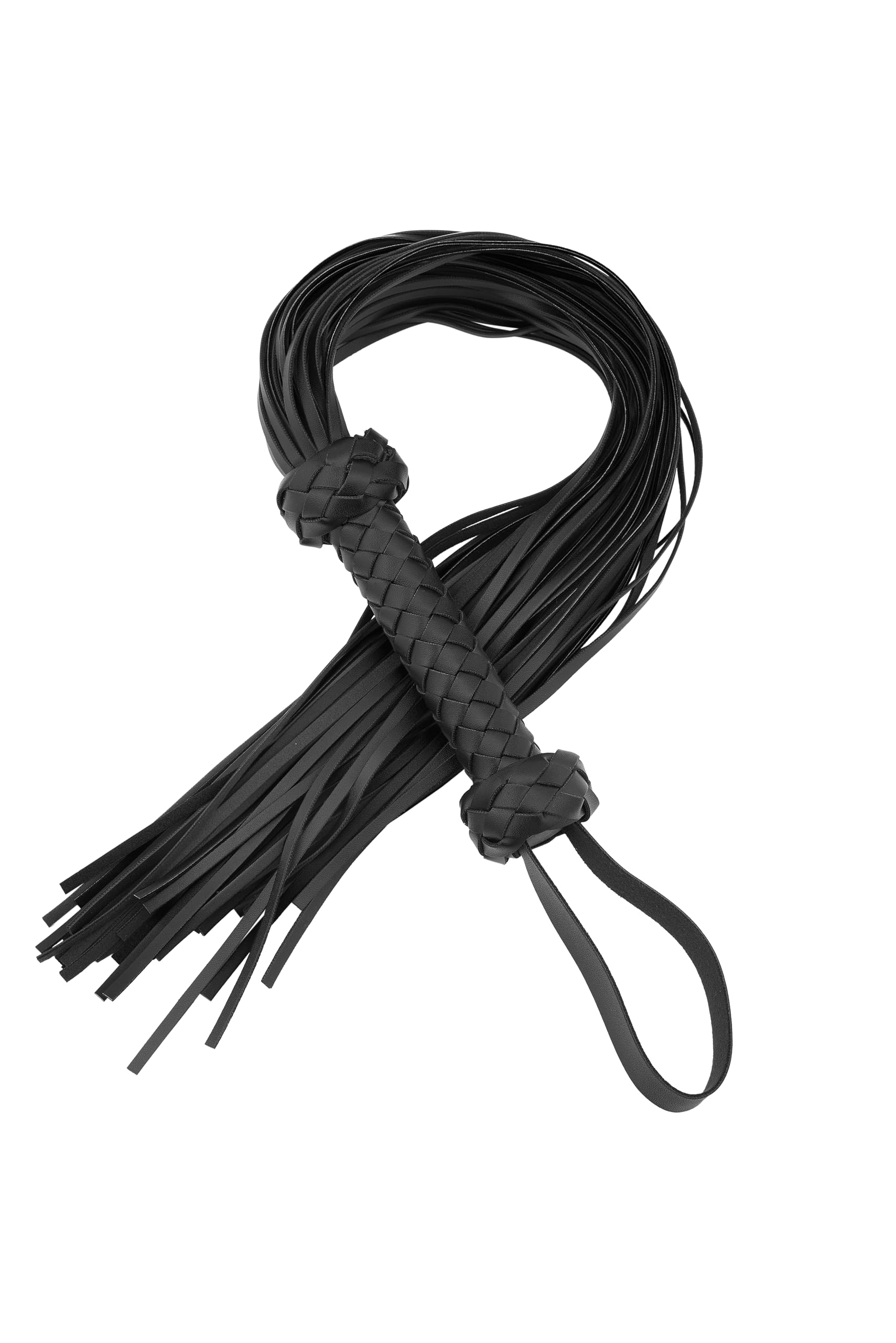 Premium BDSM Flogger - 30 Inch Black Leather Whip for Adult Play, Spanking & Sensation Play | Durable Fetish Toy for Couples & BDSM Enthusiasts | Perfect for Roleplay, Bondage & Sensory Exploration
