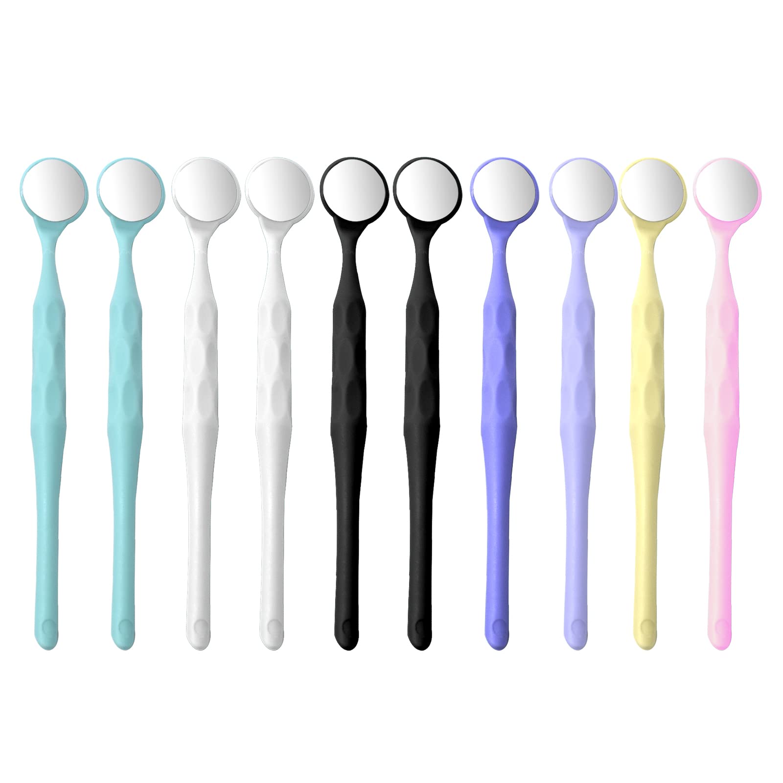 10 Pack Dental Mouth Mirrors - Single Sided Oral Examination Mirrors for Dentists & Home Use | Colorful Dental Tools for Oral Care, Teeth Cleaning & Professional Checkups