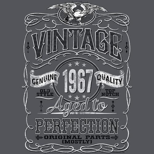 Vintage 1967 Aged to Perfection 58th Birthday Gift T-Shirt for Men - Funny 58 Year Old Present - Perfect for Birthday Parties & Milestone Celebrations
