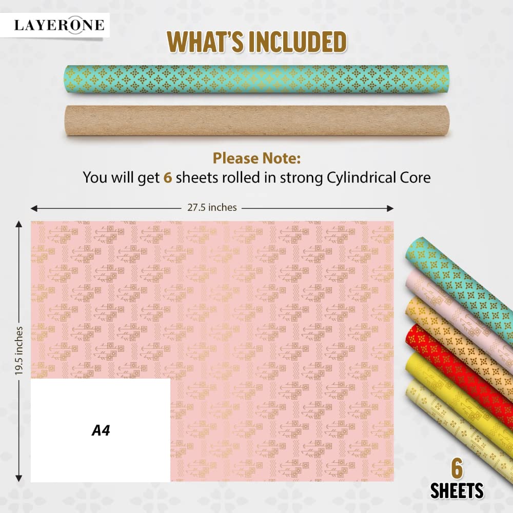 Birch & Co. Premium Gift Wrapping Paper Set - 6 Assorted Designs for Birthday, Christmas & Holiday Presents - Elegant Gift Wrap Rolls & Sheets for All Occasions
