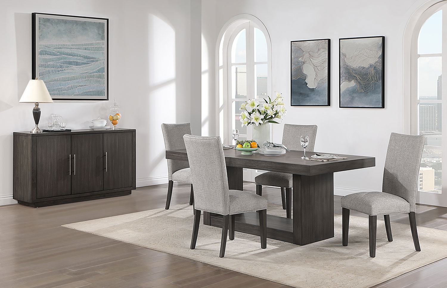 Alora 5-Piece Extendable Dining Table Set - Espresso Brown Finish - Perfect for Small Spaces & Entertaining Guests