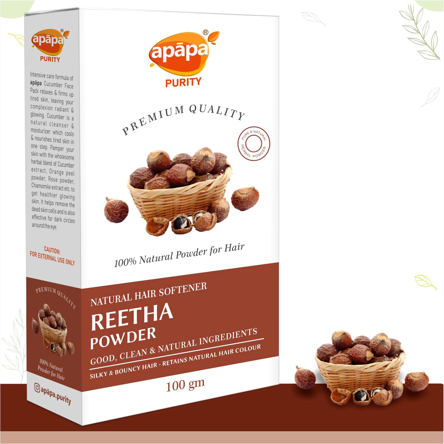 **Organic Reetha Powder Hair Pack - 100% Natural, Chemical-Free Hair Cleanser for pH Balance, Shine & Dandruff Control | Reduces Hair Fall, Softens & Strengthens Hair | Vegan, Cruelty-Free (100g) – Ideal for Daily Hair Care & Scalp Treatment**