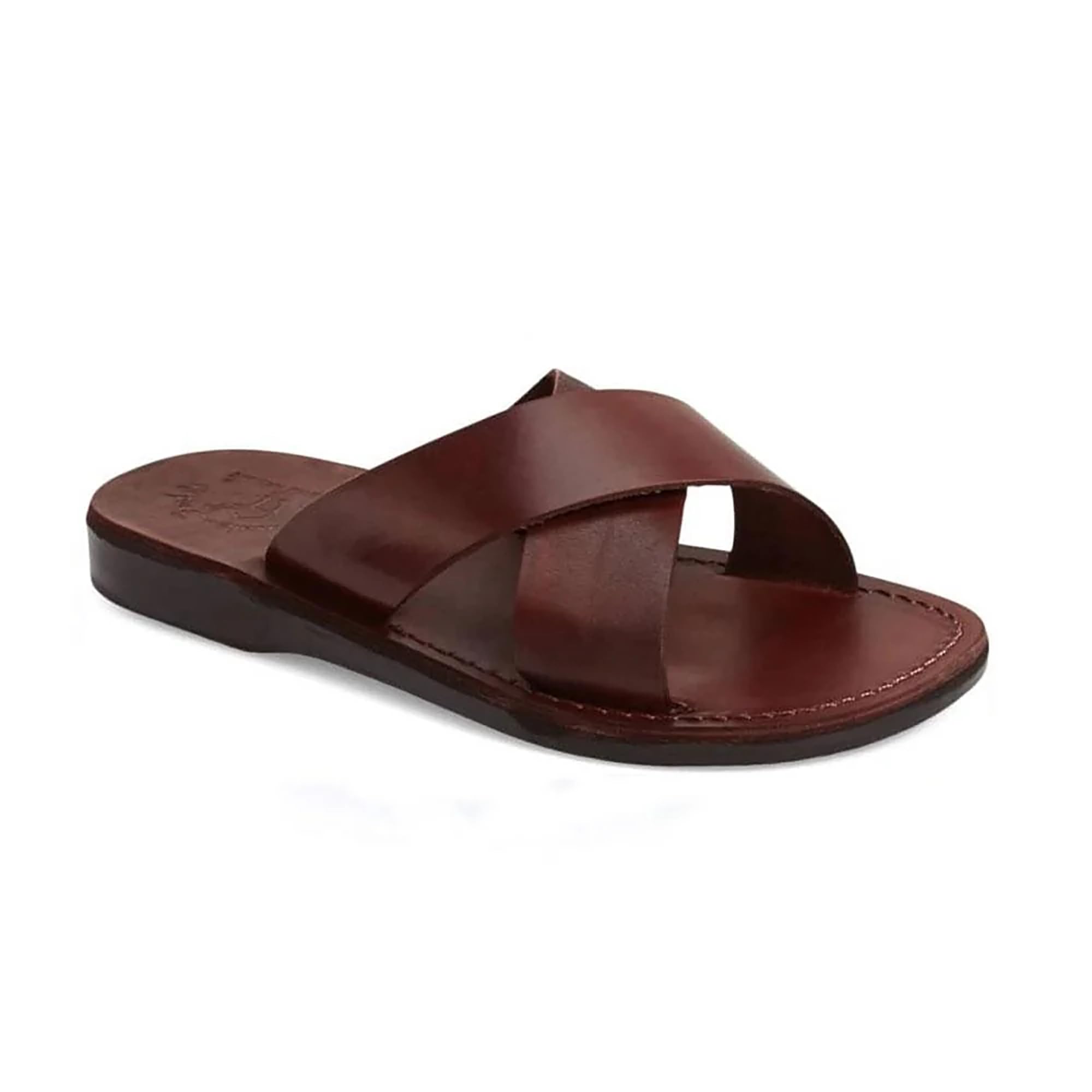 Elan Men's Leather Slide On Sandals - Comfortable Casual Summer Sandals for Beach, Pool & Outdoor Wear