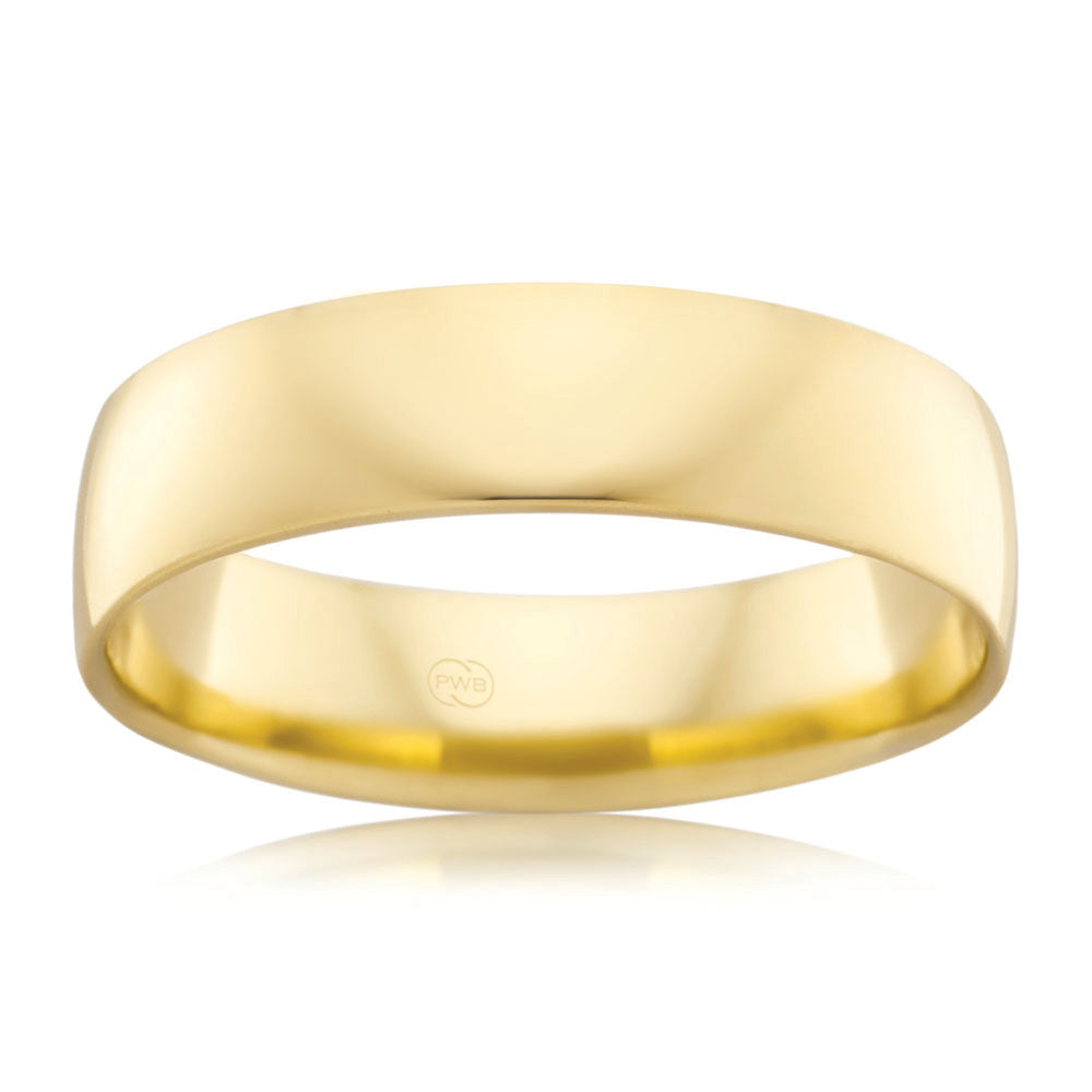 9ct Yellow Gold 6mm Crescent Ring - Size S - Elegant Moon Shaped Jewelry for Women - Perfect for Everyday Wear, Gifts & Special Occasions