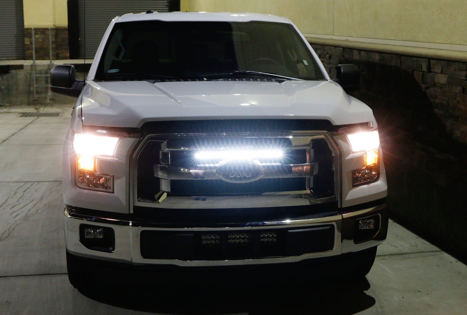 54W 20 LED Light Bar with Hidden Behind Grille Mount Bracket for 2015+ Ford F150 - Off-Road Lighting, Truck Accessories, Night Driving & Adventure Use