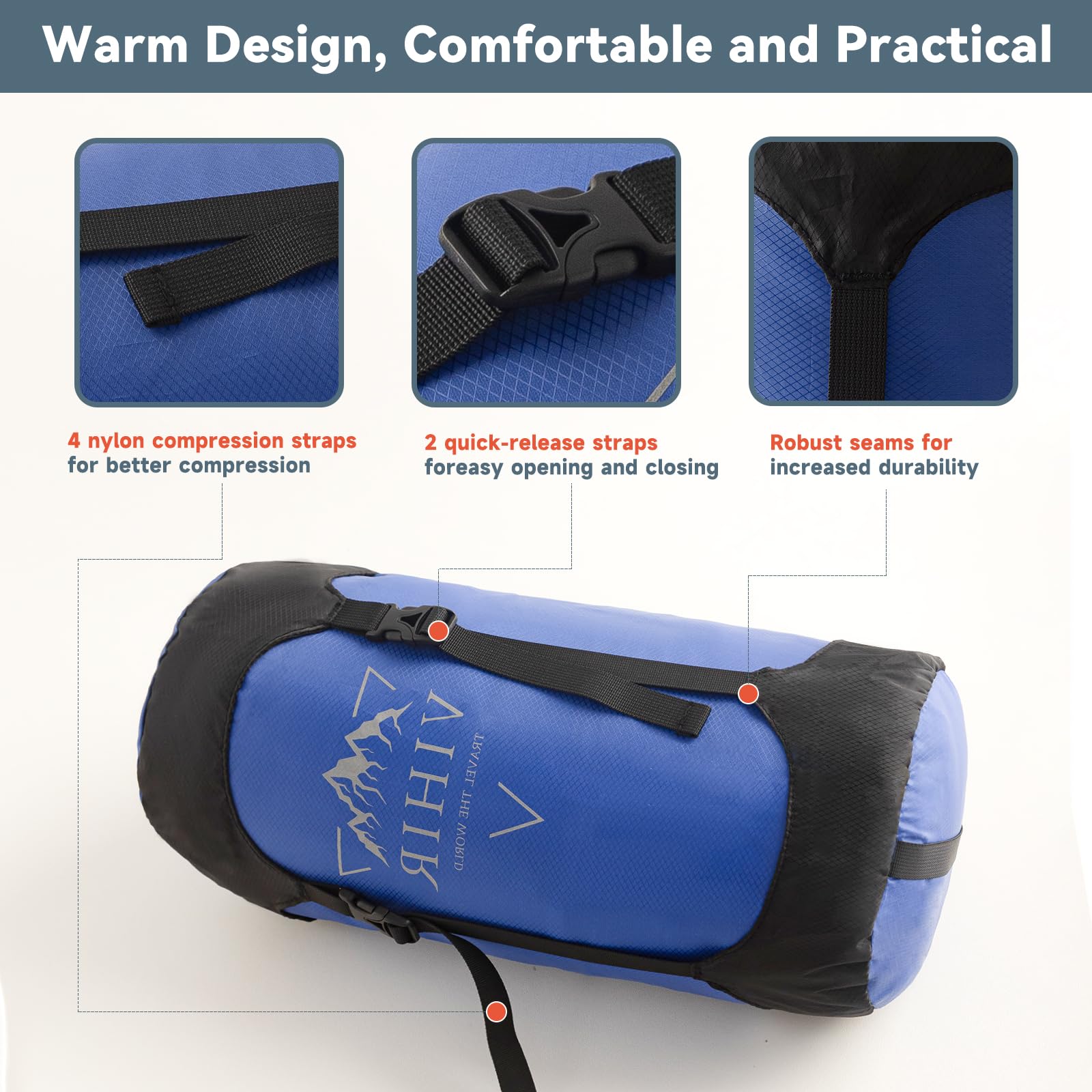 Waterproof Compression Sack - Ultralight 12L/17L/21L Space Saving Sleeping Bag Storage for Hiking, Camping & Travel | Perfect for Backpacking Gear Organization & Outdoor Adventures