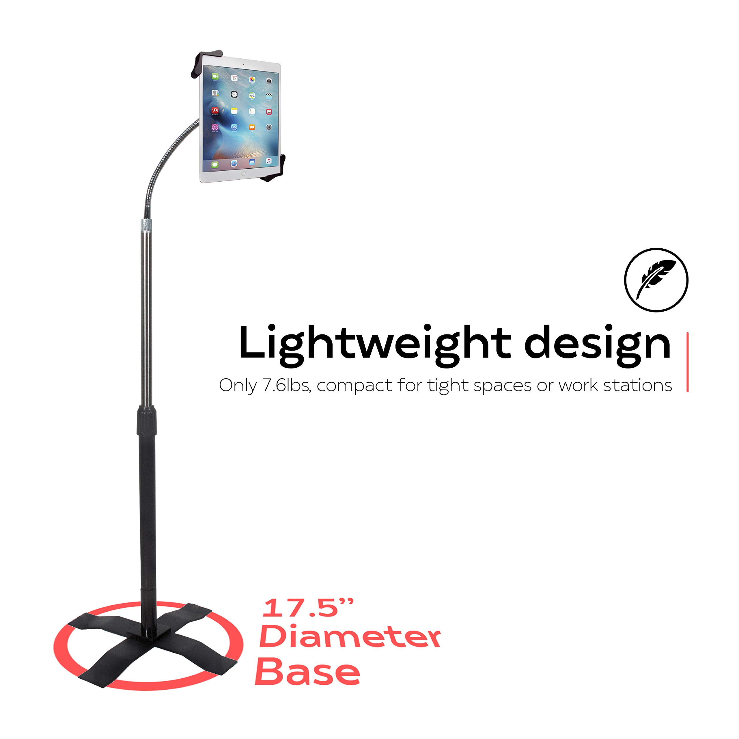 Adjustable Gooseneck Floor Stand for iPad 2/3 - CTA Digital PAD-AFS - Perfect for Home Office, Classroom & Hands-Free Viewing
