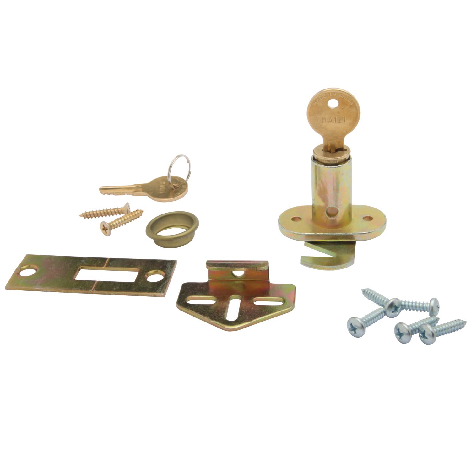 Knape & Vogt PB1064-US3 KD Keyed Folding Door Lock - Polished Brass Finish | Secure Bifold Door Lock for Closet, Cabinet & Interior Doors | Durable Hardware for Home & Office Use
