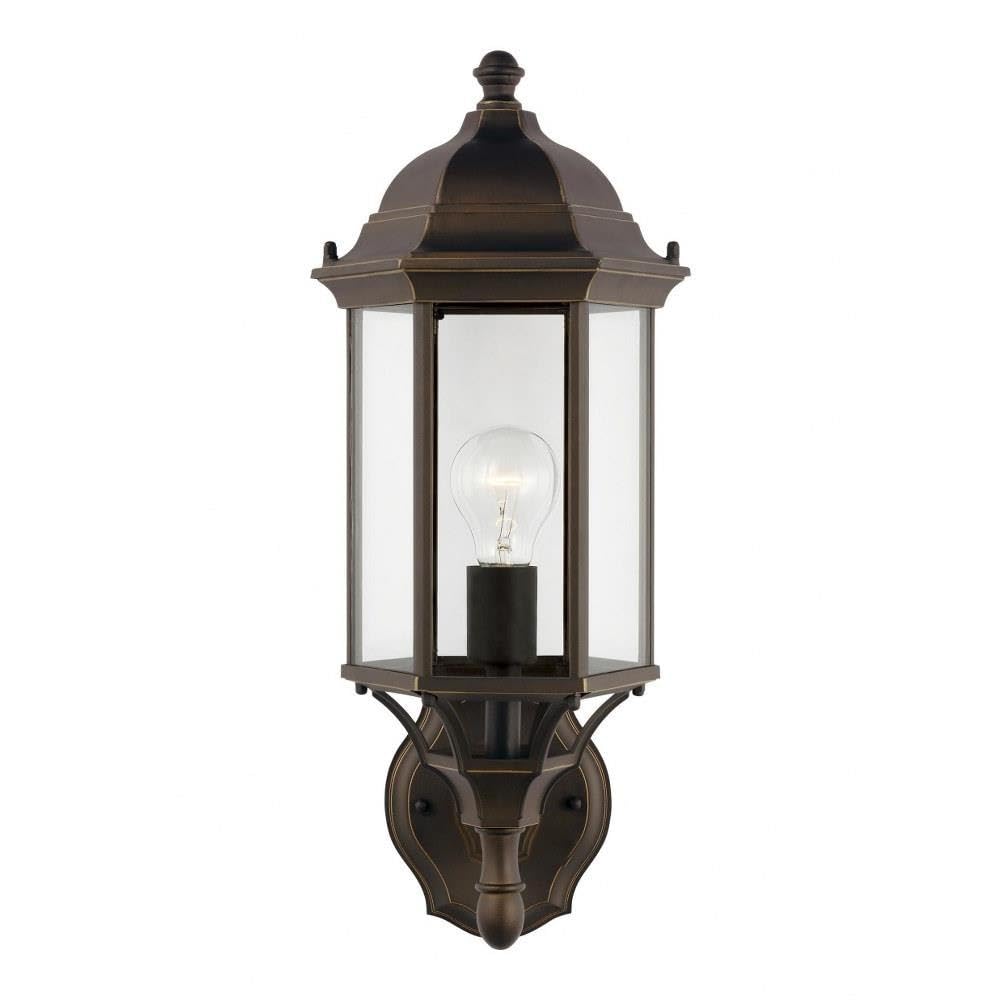 1 Light Medium Outdoor Wall Lantern with Antique Bronze Finish - Traditional Incandescent Outdoor Lighting Fixture - Perfect for Porch, Patio, Garden and Entryway Lighting