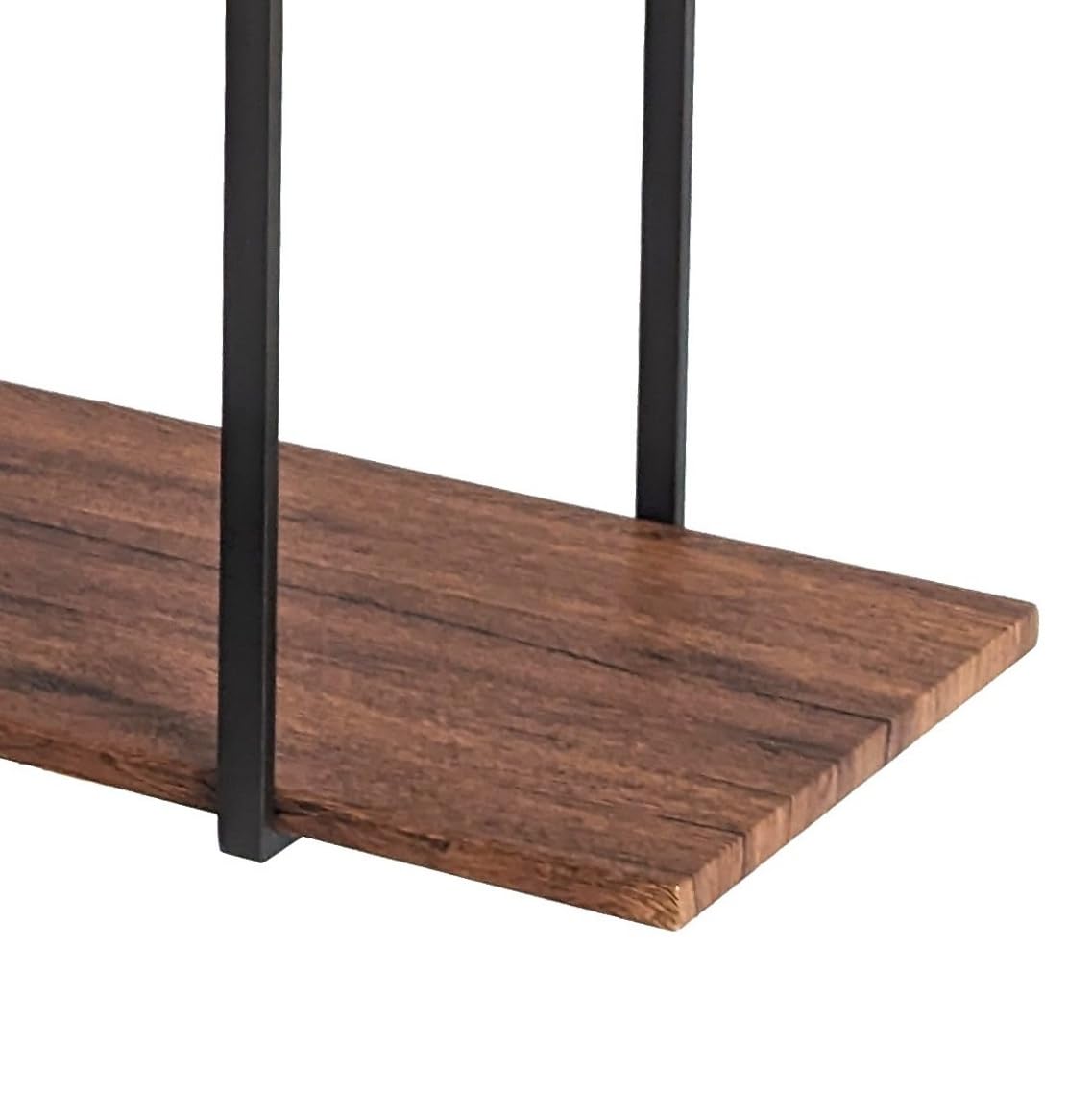 Yelloo Hanging Ceiling Shelf - 75cm Brown/Walnut Wooden Bar Shelf with Glass Holder for Kitchen, Garden & Home Decor - Perfect for Storing Bottles, Plants & Decorative Items