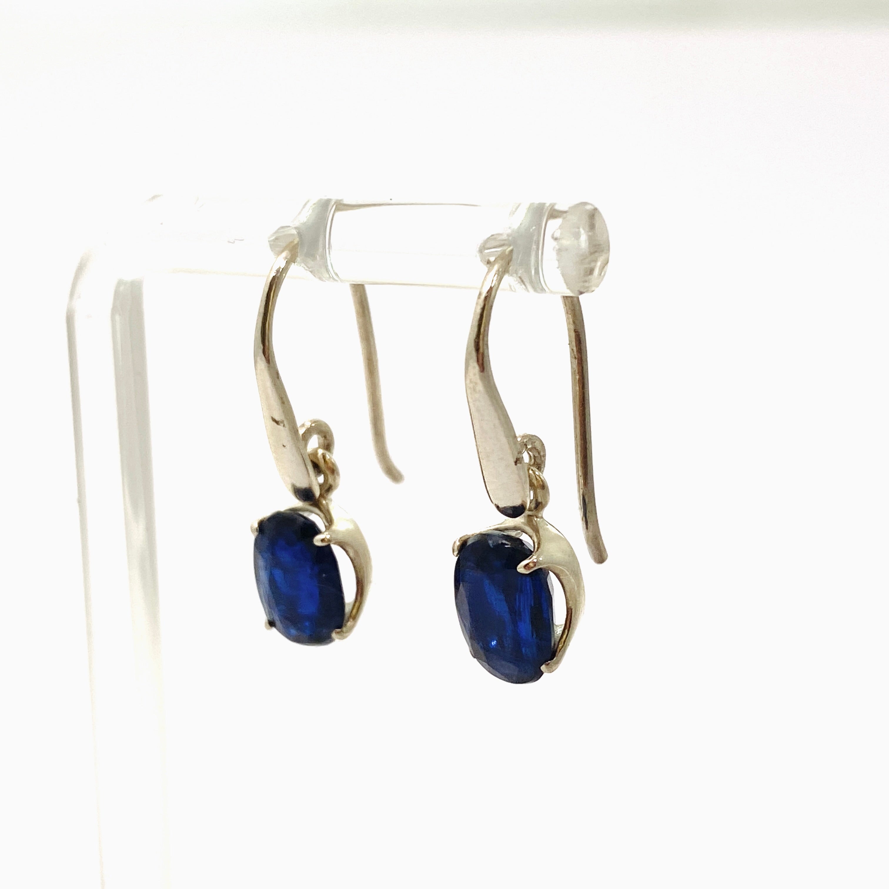 Natural Kyanite Oval Faceted Earrings from Nepal | Handmade Gemstone Jewelry for Women | Perfect for Parties, Weddings & Special Occasions