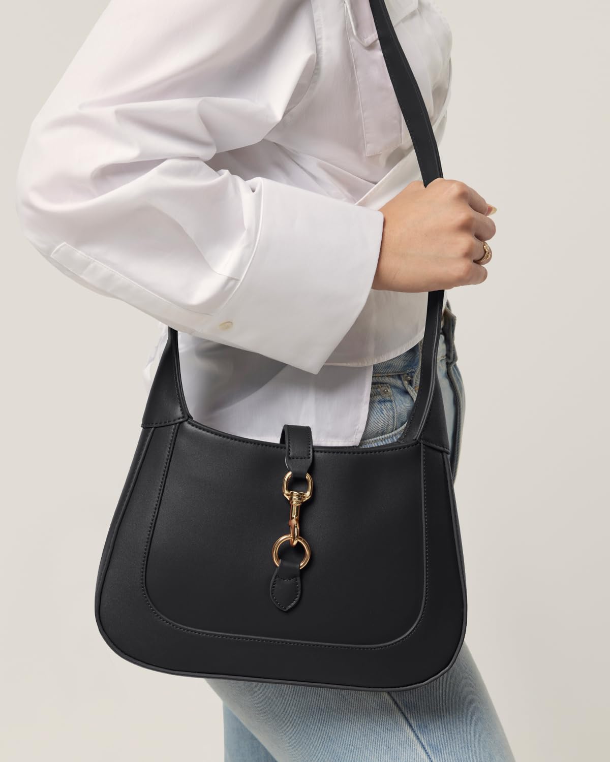 Stylish Vegan Leather Shoulder Bag for Women - Adjustable Strap Small Hobo Purse - Trendy Crossbody Handbag for Work, Travel & Everyday Use