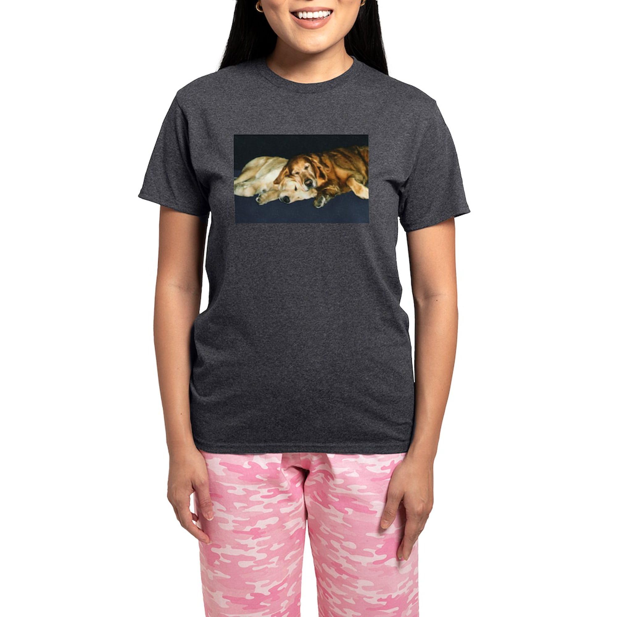 Golden Retriever Lovers Pajama Set for Women - Soft Charcoal Novelty Sleepwear with Old Friends Design | Perfect for Dog Moms, Cozy Nights & Gift Giving