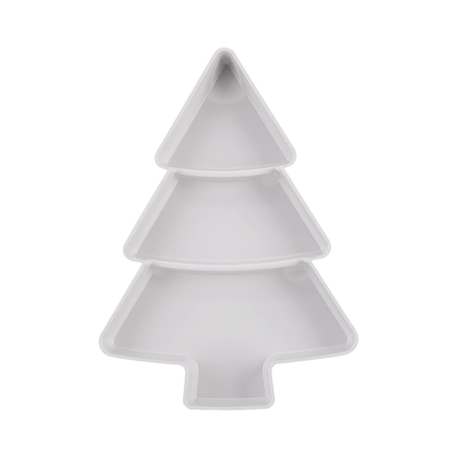 Dried Fruit Tray Snack Box - Christmas Tree Design for Holiday Parties (White, 25.5x18.5cm)