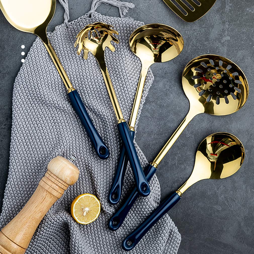 Premium Stainless Steel Kitchen Utensil Set - 7-Piece Non-Stick Heat Resistant Cookware with Ceramic Handle - Essential Cooking Tools for Baking, Frying & Grilling - Perfect Gift for Home Chefs & Cooking Enthusiasts