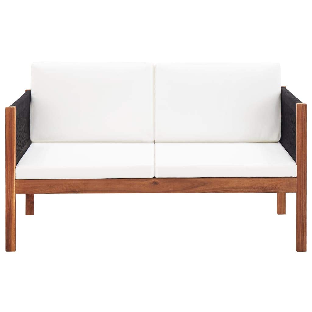 FAMIROSA 2-Seater Garden Sofa - Solid Acacia Wood Outdoor Patio Furniture for Backyard, Poolside & Terrace Relaxation