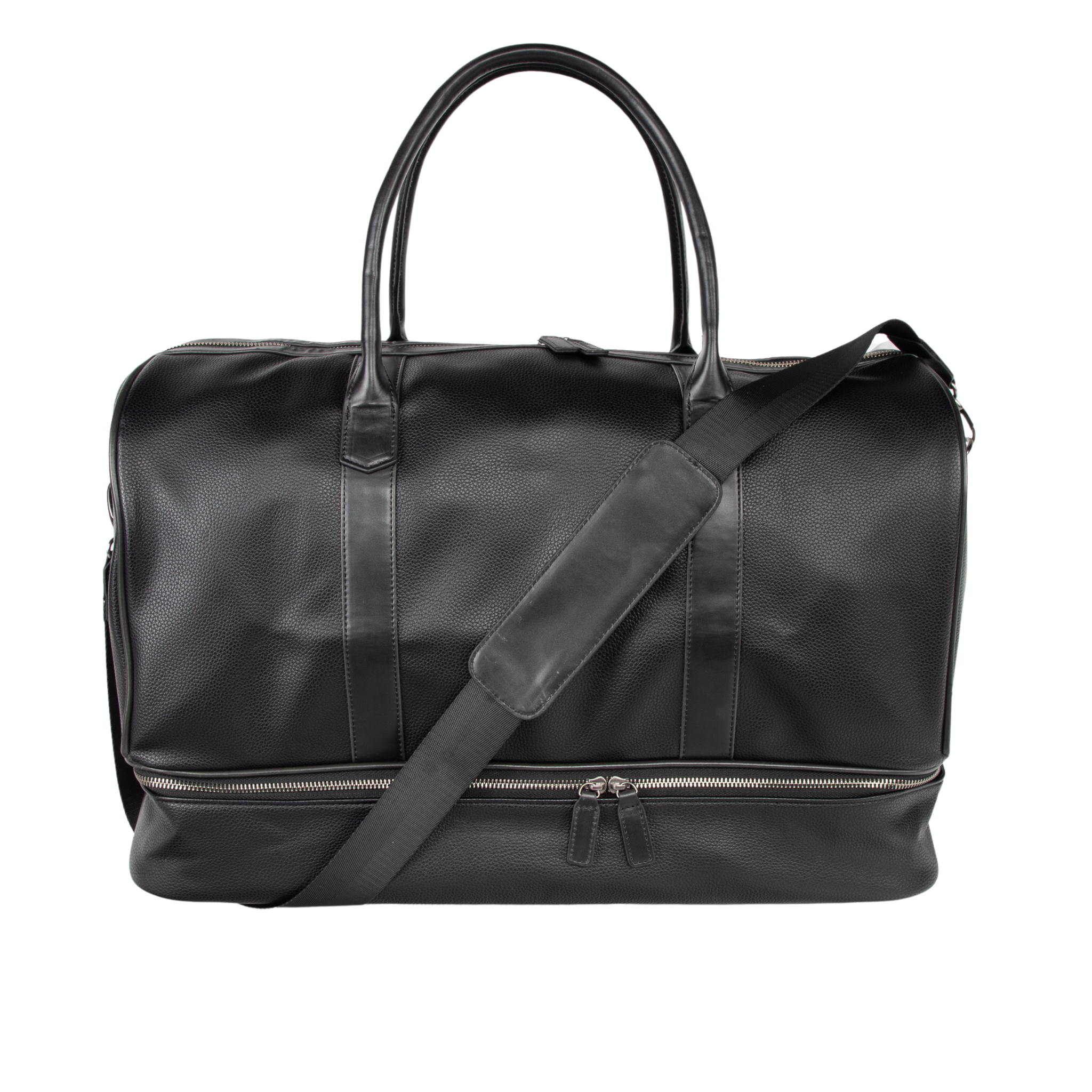 Premium Black Leather Davidson Weekender Bag - Durable & Stylish Travel Duffel for Men & Women - Perfect for Weekend Getaways, Gym, Business Trips & Carry-On Luggage