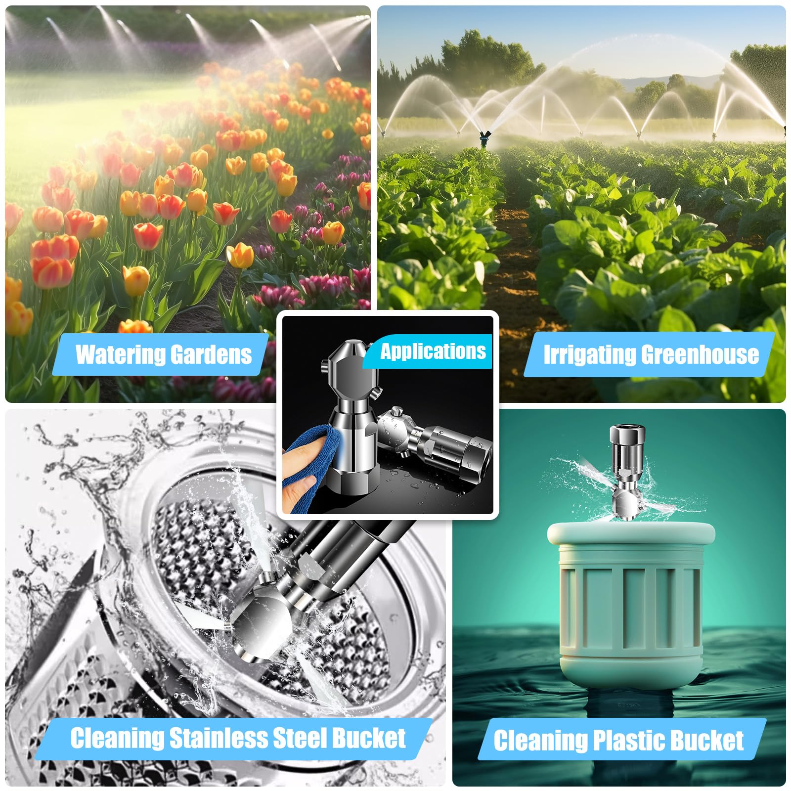 360 Degree Rotating Spray Nozzle with 3/4
